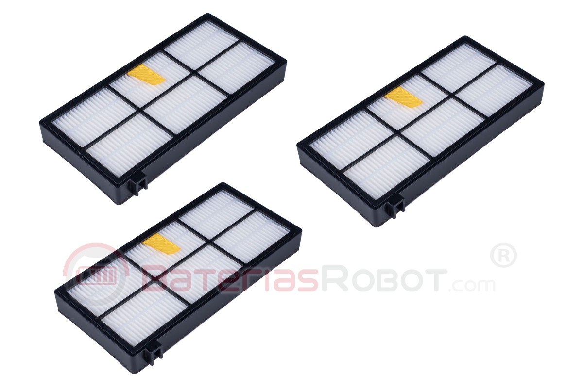 3 filtros HEPA Roomba Serie 800 900 (Compatible iRobot)